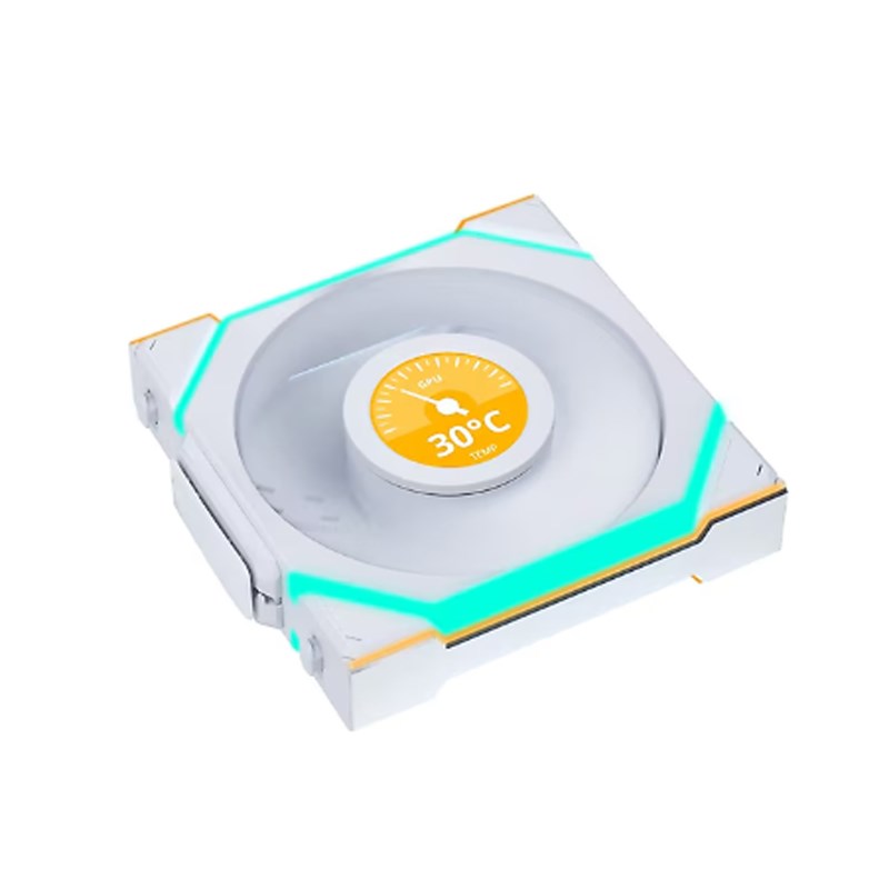 LIAN LI UNI FAN SL Wireless LCD 120mm ARGB Case Fans with 1.6” LCD Screen (3 Pack) - White LIAN LI UNI FAN SL Wireless LCD 120mm ARGB Case Fans with 1.6” LCD Screen (3 Pack) - White